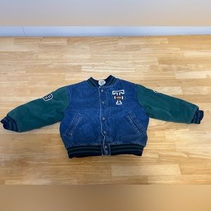 Disney Store Boys Varsity Tigger Jacket Quilted Lined Size 4/5 Blue Green